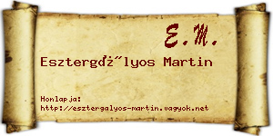 Esztergályos Martin névjegykártya